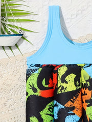 Cartoon Boys Buoyancy Swimsuit Elastic Swimming Beach Outfit