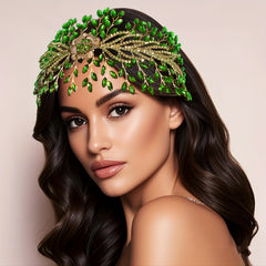 Bohemian Green Rhinestone Hairpiece for Women Halloween Night Out