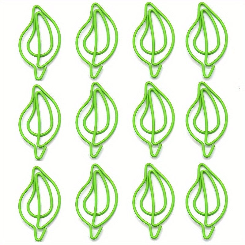 5pcs Leaf Style Paper Clip Bookmark Small Paper Clip