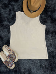 Ethnic Print Tank Top Vintage V Neck Sleeveless Summer Tank Top