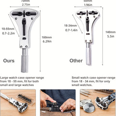 147-Piece Watch Repair Tool Set with Carrying Pouch