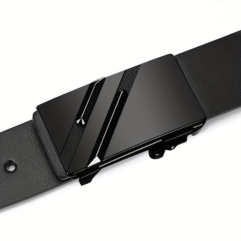 Men's Business Casual PU Leather Belt Smooth Buckle