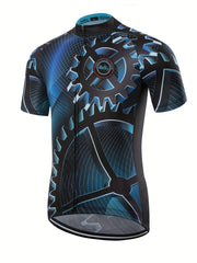 Men's Quick Dry Cycling Jersey with Rear Pocket - Moisture Wicking Shirt
