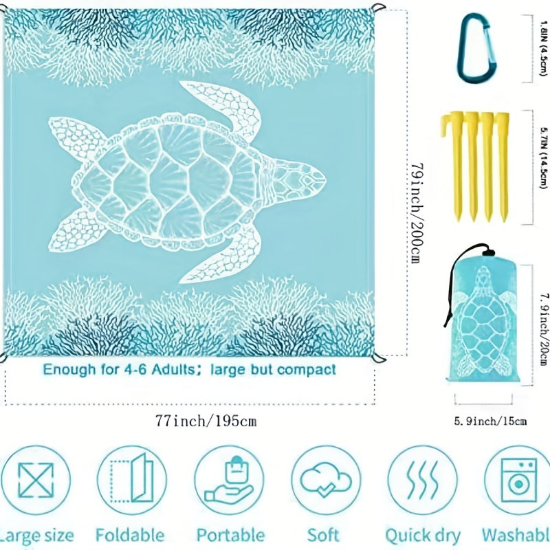 Large Sandproof Beach Mat for Adults, Waterproof Camping Blanket