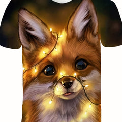 Girls Fox Graphic T Shirt 3D Print Short Sleeve Tee