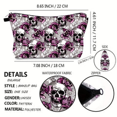 Purple Floral Gothic Makeup Bag and Skull Mini Bag