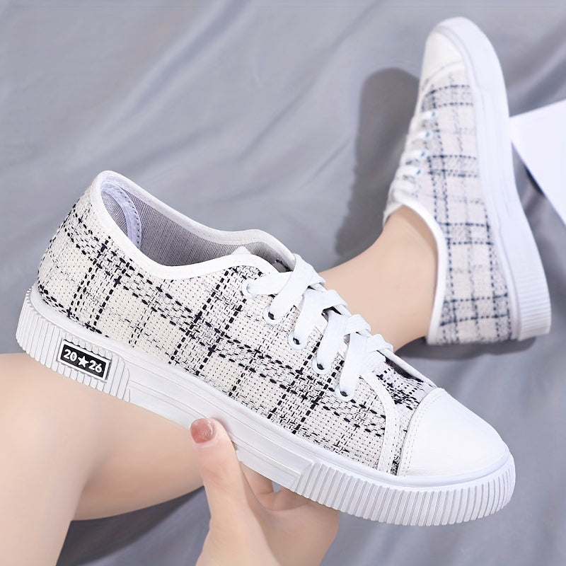 Women's Canvas Lace-Up Low Top Skate Shoes