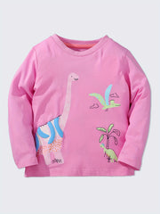 100% Cotton Girls 3pcs Long Sleeve T-Shirt Set Spring Fall Gift