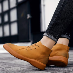 Men's Comfort Casual Round Toe Ankle Boots Outdoor High Top Shoes