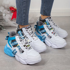 Warm Lace Up Thick Bottom Sneakers for Women