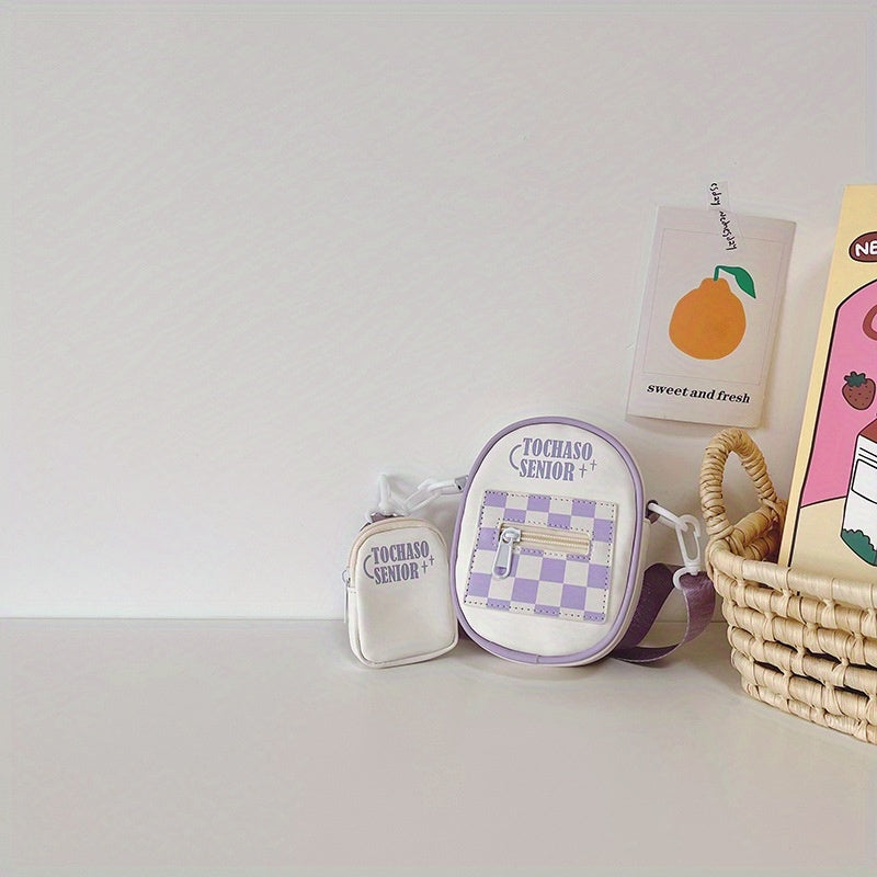 Kids Checkerboard Crossbody Bag Chest Bag