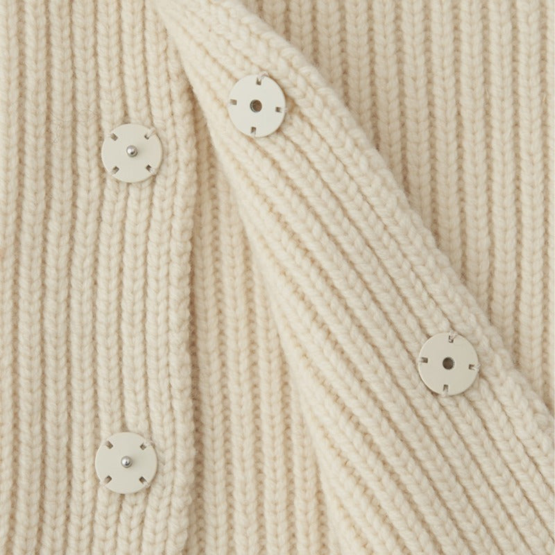 Men's High Neck Knit Scarf Shawl Open Front Warm Winter Accessory