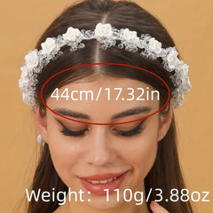 Crystal Flower Headband Tiara for Women Hairband Bridal Wreath Wedding Hair