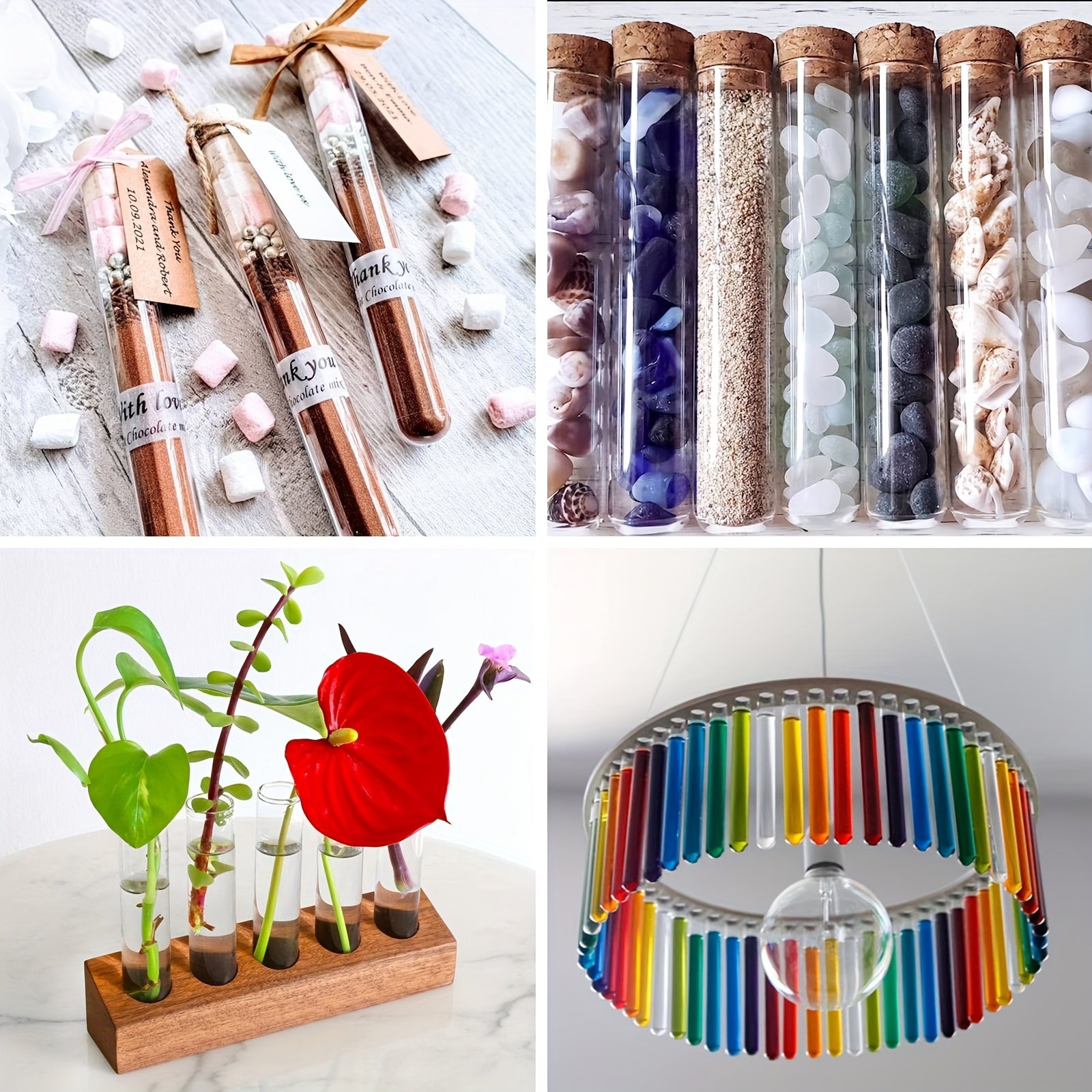 25pcs 45ml Glass Test Tubes with Cork Stoppers for Bath Salt Candy