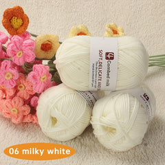 3pcs Hand Knitted DIY 4 strand Wool Yarn Soft Warm Yarn For Crocheting Hat