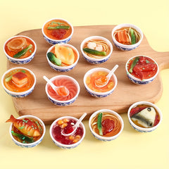 Mini Chinese Porcelain Bowls Vegetable Ornaments