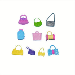 10pcs Mix Style Doll Bags for 11 8inch Doll House Handbag