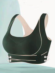 Criss Cross Back Sports Bra Breathable Front Buckle Bra