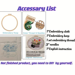 Cat Embroidery Kit Cross Stitch For Beginners DIY Hand Embroidery