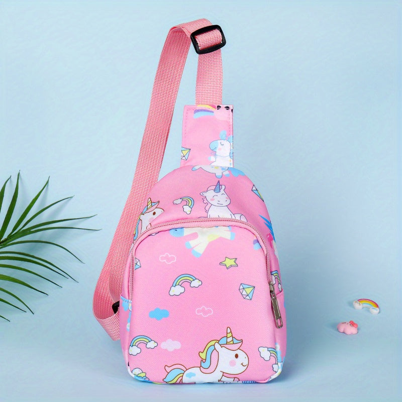 Kids Dino Unicorn Print Crossbody Bag with Coin Purse