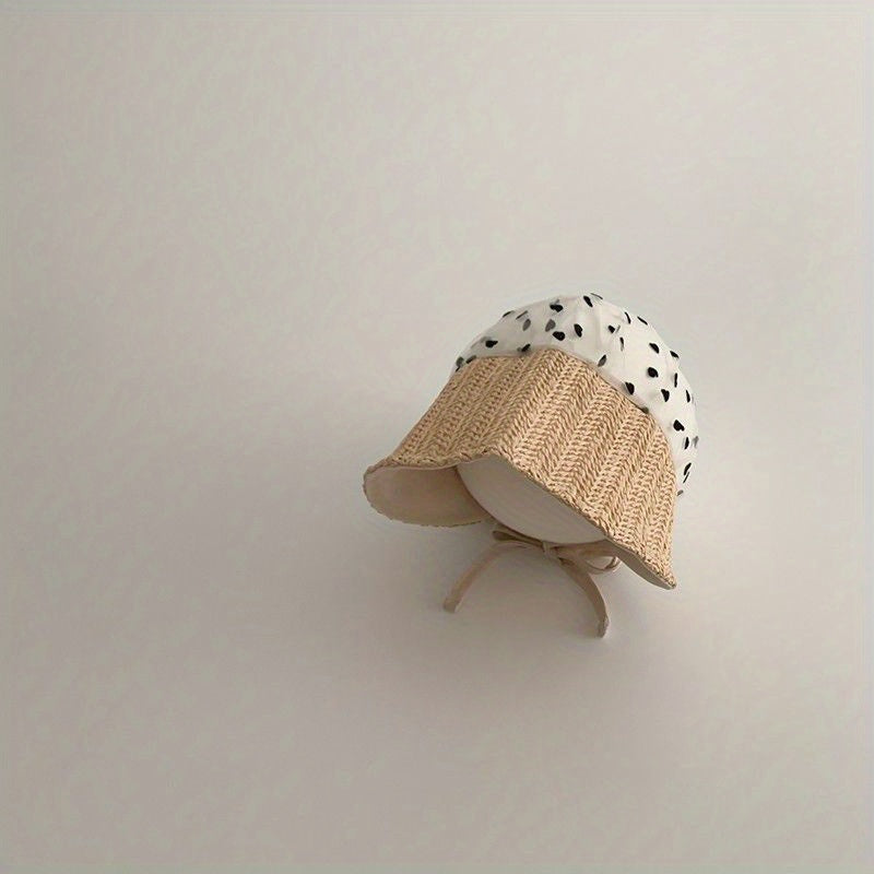 Baby Lace Sunshade Straw Hat for Spring Summer Travel Seaside