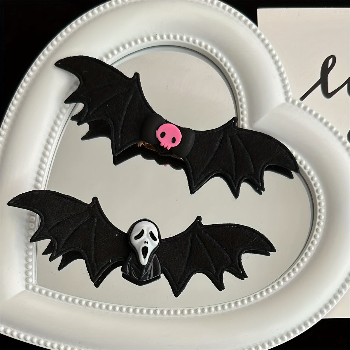 Girl's Halloween Bat Wings Barrette Funny Skull Dark Gothic Hair Accessory