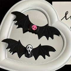 Girl's Halloween Bat Wings Barrette Funny Skull Dark Gothic Hair Accessory