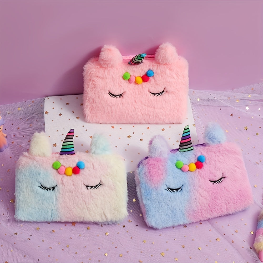 Plush Unicorn Coin Purse Crossbody Bag for Girls