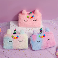 Plush Unicorn Coin Purse Crossbody Bag for Girls