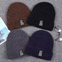 Mens Winter Warm Pullover Wool Hat Thickened Ear Protection Cycling Winter Hat