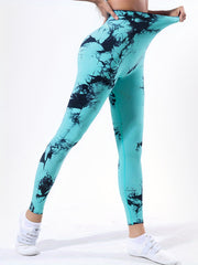 Tie Dye Fitness Sports Leggings High Waist Yoga Pants Women's Activewear