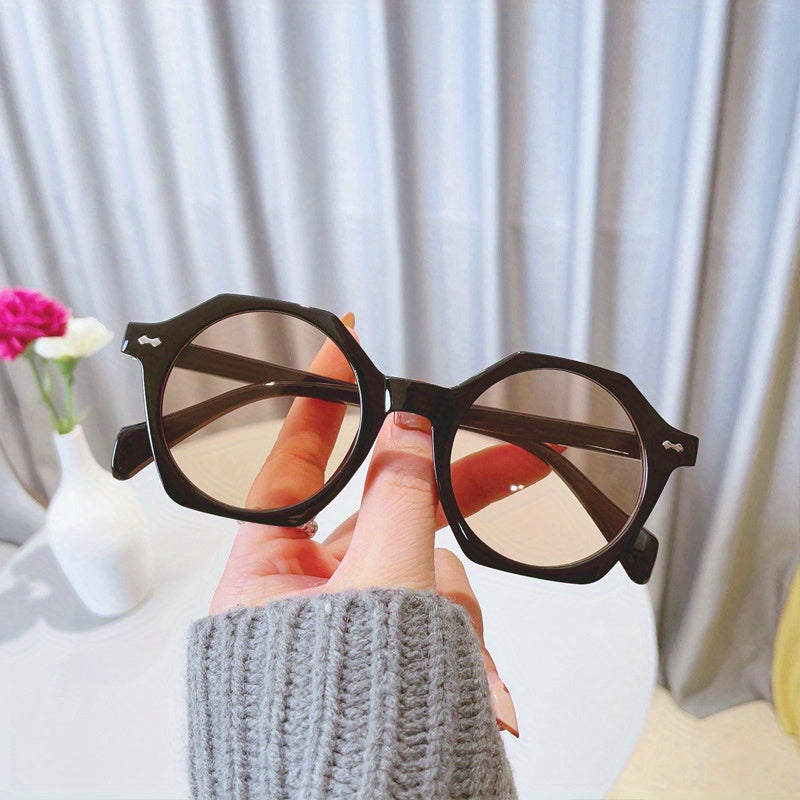 Large Round Sunglasses Gradient UV Protection Eyewear