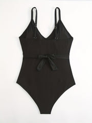 Mesh Criss Cross One Piece Swimsuit