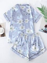 Floral Print Pajama Set Short Sleeve & Shorts