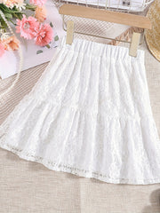 Girls Lace Layered Skirts for Party - Elastic Waist - Summer
