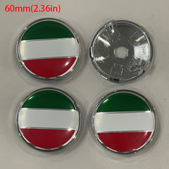 4pcs 60mm Italian Flag Car Wheel Hub Center Cap Rim Cap
