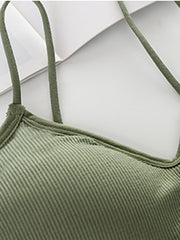 3pcs Solid Cross Back Seamless Sports Bra for Girls 10-14 Years