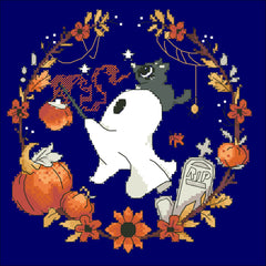 Cross Stitch Pumpkin Flower Garland DIY Embroidery Material Bag