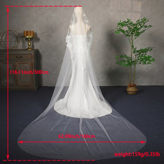 Vintage Inspired Bridal Veil Headpiece Lace Trim Wedding Accessory