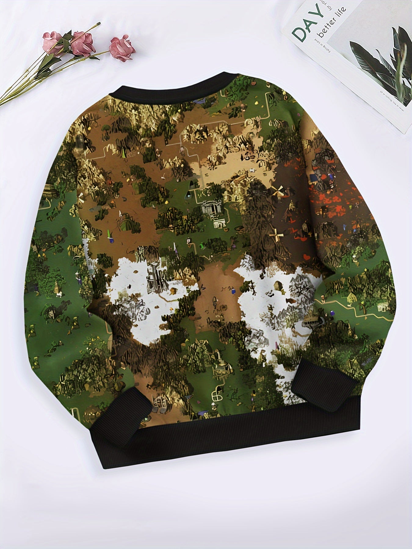 Kids Battlefield Game Graphic Long Sleeve Sweatshirt