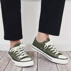 Men's Canvas Lace-up Shoes Non-slip Casual Flats