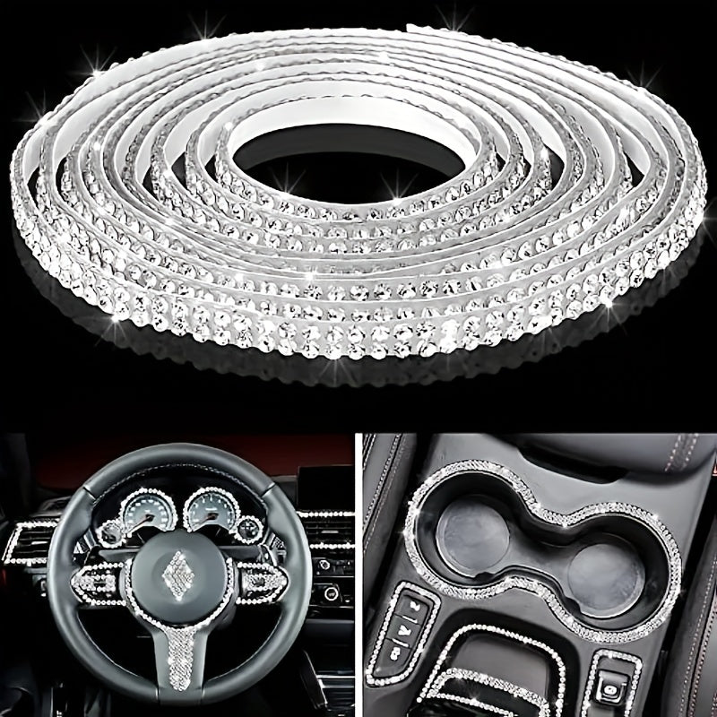 Car Set Bling Rhinestone Sticker DIY Car Decoration Self-adhesive Strip