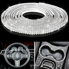 Car Set Bling Rhinestone Sticker DIY Car Decoration Self-adhesive Strip