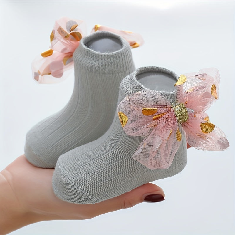 Baby Girls Bow Plain Socks for Infant Newborn Toddlers