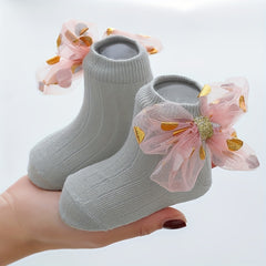 Baby Girls Bow Plain Socks for Infant Newborn Toddlers