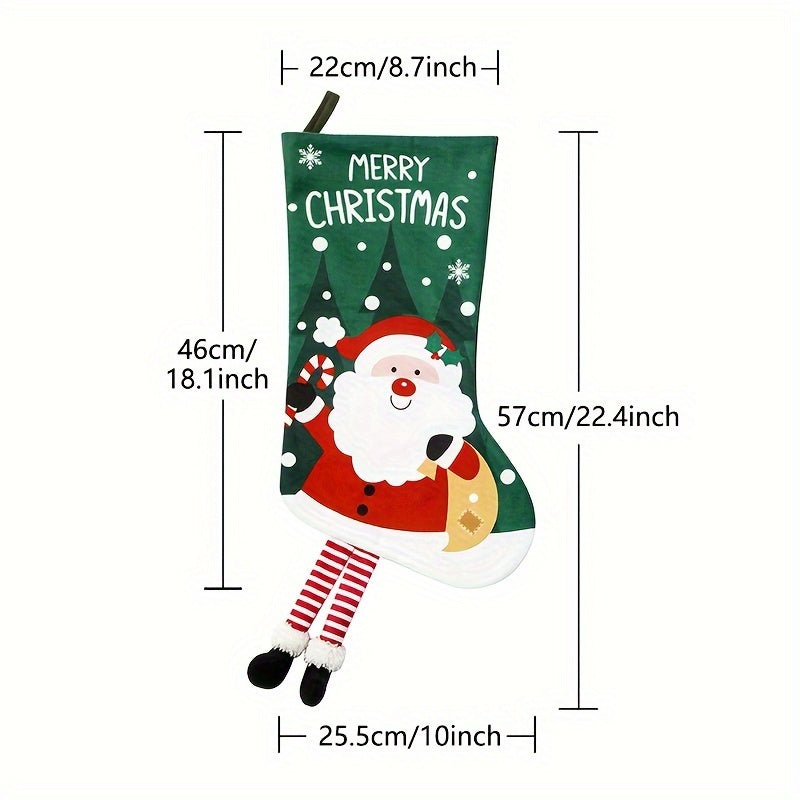 Santa Claus Snowmen Elk And Tree Christmas Socks - Christmas Tree Decorations