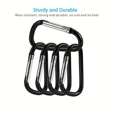 10pcs Mini Aluminum Carabiner with Keyring Lightweight D-Shaped Keychain Clip