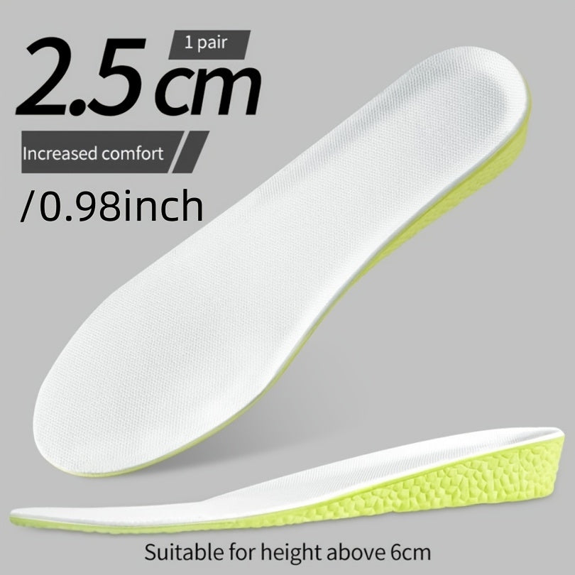 1 Pair Invisible Height Increase Insoles Green Memory Foam Shoes Sole Pad