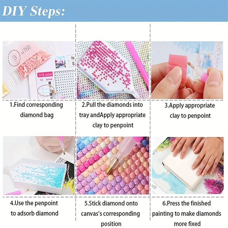 DIY Diamond Painting Full Art Kit Embroidery Rhinestone Wall Decor