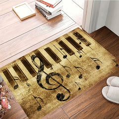 Retro Music Note Area Rug Non Slip Floor Mat Door Mats Carpet
